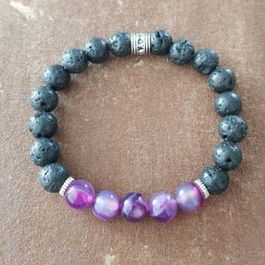 Black Lava Stone Beaded Bracelet